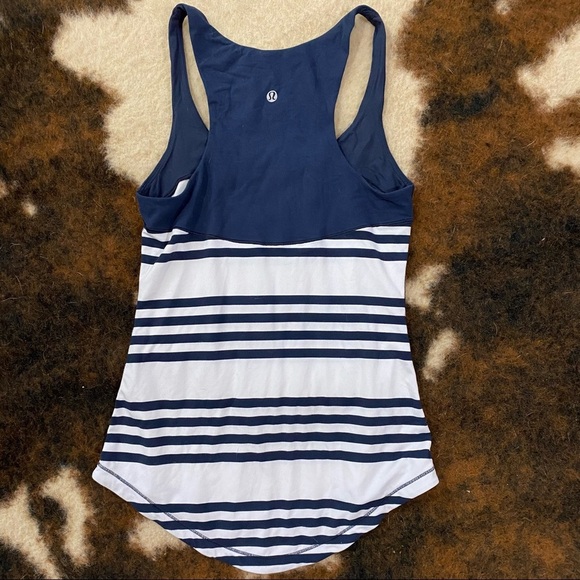 Lululemon First Base Run Tank Ocean Quiet Stripe - Picture 2 of 6